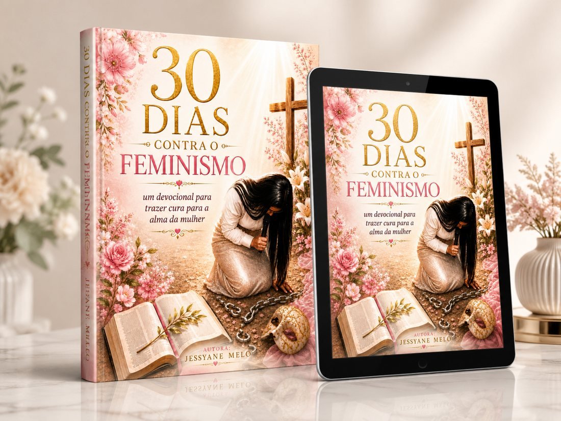 Devocional 30 Dias Contra o Feminismo, de Jessyane Melo, nas versões impressa e digital